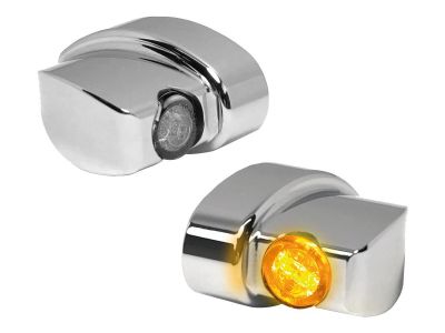 916821 - HeinzBikes NANO Series Winglet LED Turn Signals Chrome Smoke LED