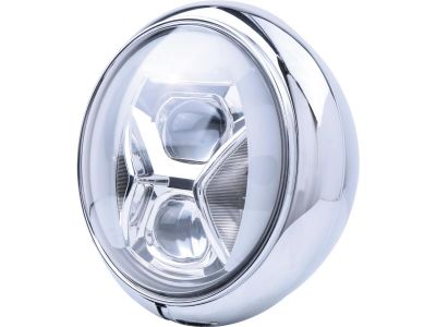 916923 - HIGHSIDER HD-Style Type 8 7" Cornering Headlight with Daytime Running and Position Light Chrome Reflector LED