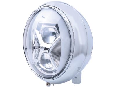916925 - HIGHSIDER Yuma 2 Type 8 7" Cornering Headlight with Daytime Running and Position Light Chrome Reflector LED