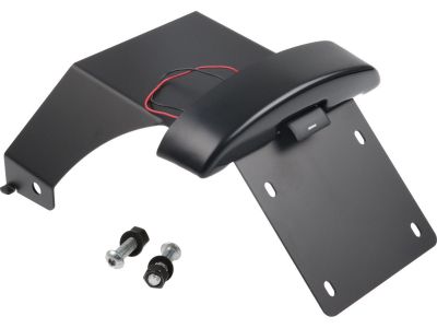 917161 - CULT WERK License Plate Bracket Kit for Fat Bob with License Plate Light Black Powder Coated