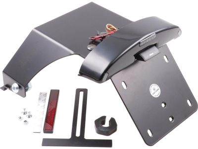 917162 - CULT WERK License Plate Bracket Kit for Fat Bob with Brake-/Taillight and License Plate Light Black Powder Coated