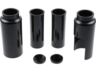 917186 - CULT WERK 6-Piece Fork Covers with lower Fork Aluminum Covers Plain Gloss Black Powder Coated