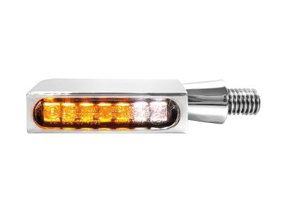 917420 - HeinzBikes Blokk-Line LED Turn Signal/Position Light Chrome Smoke LED