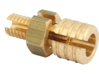 917474 - KUSTOM TECH Throttle Housing Cable Register Brass Polished