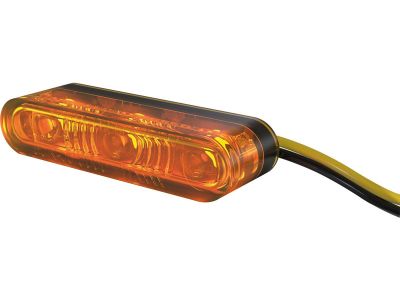 919358 - HIGHSIDER Star-MX1 Pro LED Turn Signal Height(mm): 8 , Width(mm): 38 , Depth(mm): 12, Approved for front and rear, vertical and horizontal installation Yellow LED