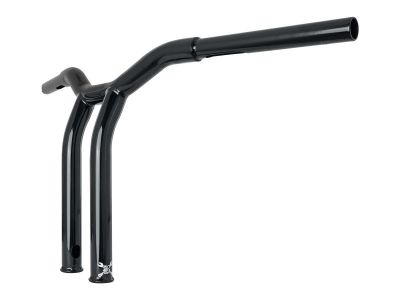 919994 - BURLY 12" Dominator Raked Bar Bar 4-Hole Gloss Black 1 1/4"