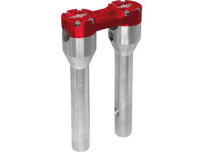 921318 - HeinzBikes 8" Clubstyle Straight Risers With Red Clamp Silver 1"