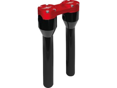 921322 - HeinzBikes 10" Clubstyle Straight Risers With Red Clamp Black 1"