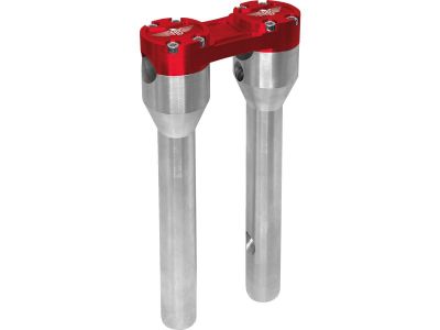 921326 - HeinzBikes 10" Clubstyle Straight Risers With Red Clamp Silver 1"