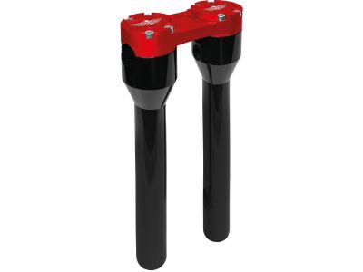 921330 - HeinzBikes 12" Clubstyle Straight Risers With Red Clamp Black 1"