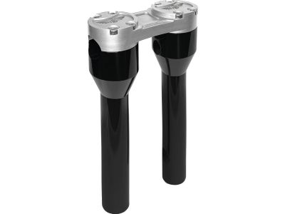 921339 - HeinzBikes 8" Clubstyle Straight Risers With Silver Clamp Black 1 1/4"