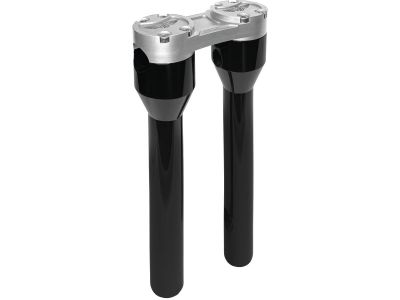 921355 - HeinzBikes 12" Clubstyle Straight Risers With Silver Clamp Black 1 1/4"