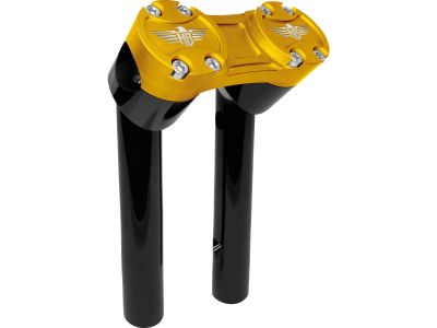921361 - HeinzBikes 6" Clubstyle Pullback Risers With Gold Clamp Black 1"