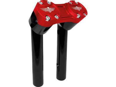921362 - HeinzBikes 6" Clubstyle Pullback Risers With Red Clamp Black 1"
