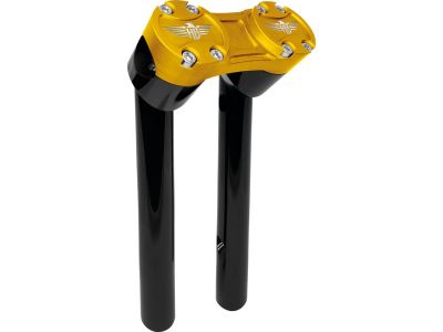 921377 - HeinzBikes 10" Clubstyle Pullback Risers With Gold Clamp Black 1"