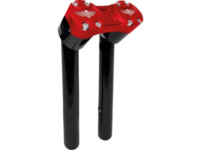 921378 - HeinzBikes 10" Clubstyle Pullback Risers With Red Clamp Black 1"