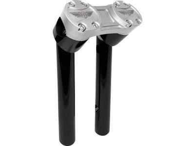 921395 - HeinzBikes 8" Clubstyle Pullback Risers With Silver Clamp Black 1 1/4"