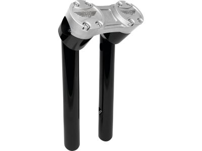 921403 - HeinzBikes 10" Clubstyle Pullback Risers With Silver Clamp Black 1 1/4"