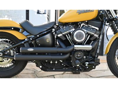 921554 - BSL Drager Drag Exhaust System , Polished Smooth Heat Shield, Polished Smooth End Cap, Black 2,5"