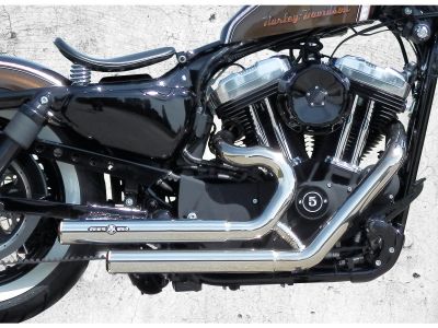 921591 - BSL Top Chopp Staggered Exhaust System , Without Heat Shield, Polished Smooth End Cap, Polished 2,5"