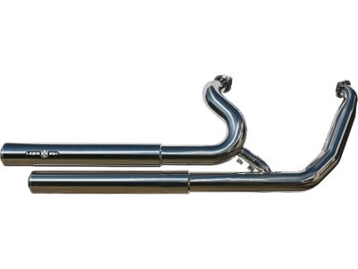 921594 - BSL Top Chopp Staggered Floorboard Exhaust System , Without Heat Shield, Polished Smooth End Cap, Polished 2,5"