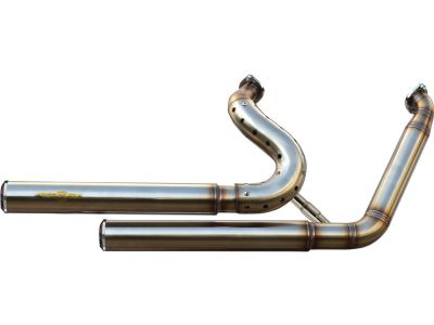 921598 - BSL Top Chopp Staggered Forward Control Exhaust System , Raw Hole Heat Shield, Polished Smooth End Cap, Outline 2,5"