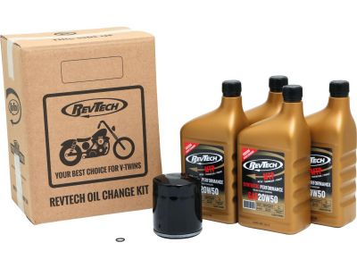 922103 - RevTech Synthetic Performance MTP 4 Qt SAE20W50 Oil Change Kit Black Oil Filter