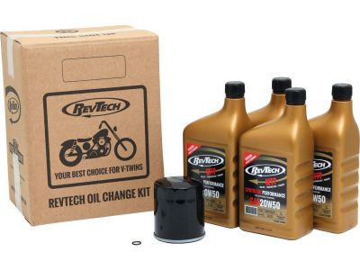 922107 - RevTech Synthetic Performance MTP 4 Qt SAE20W50 Oil Change Kit Black Oil Filter