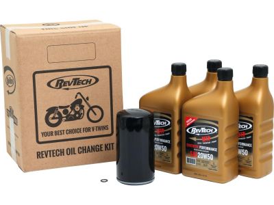922111 - RevTech Synthetic Performance MTP 4 Qt SAE20W50 Oil Change Kit Extra Long Black Oil Filter