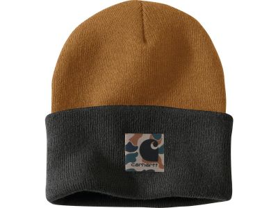 923189 - Knit Camo Patch Beanie Carhartt Brown | One Size Fits All