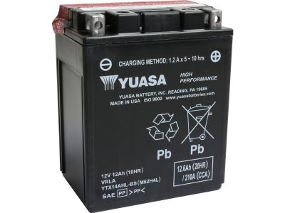 923842 - YUASA Maintance Free YTX14AH-BS Batterie Dry Battery with Acid Pack AGM 210 A 12.0 Ah