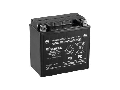 923843 - YUASA Maintance Free YTX14H-BS Batterie Dry Battery with Acid Pack AGM 240 A 12.0 Ah