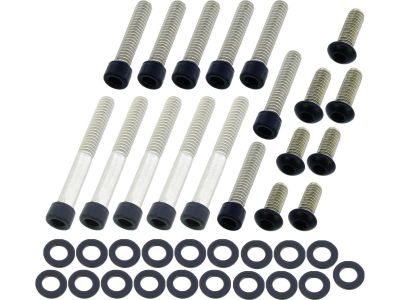 924752 - screws4bikes Primary Cover Screw Kit For Dyna, Softail Satin Black Powder Coated