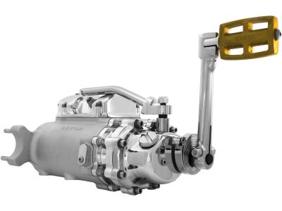 925377 - BAKER 6-into-4 70-Early 84 Complete Transmission with Ear, Standard Shift Pattern Raw Case, Function Formed Hydraulic Kicker Cover, , Bearing Doors and Top Covers Aluminium Polished Hydraulic Clutch