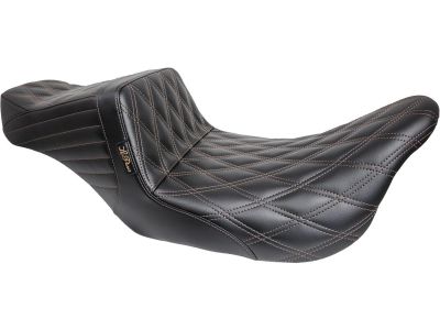 926425 - Le Pera Tailwhip Seat Double Diamond, Driver Seating: 12.5" Wide, Passenger Seating: 7.5" Wide Black Vinyl