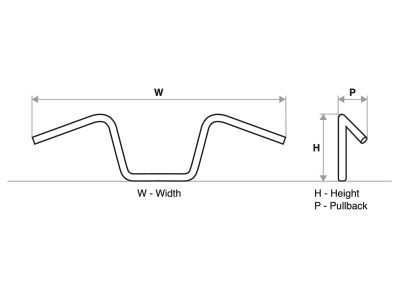 929973 - Kodlin 430 Extra Tall Flow Bar Super Fat Handlebar for Road Glide with 1 1/4" Clamp Diameter 3-Hole Raw 1,4" Throttle By Wire