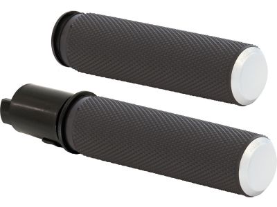 929981 - ARLEN NESS Knurled Fusion Grips Black Rubber, Black Endcap 1" Throttle By Wire