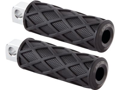 930195 - ARLEN NESS Diamond Footpegs Black Rubber Peg, Black End Cap Male Mount