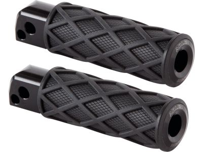 930201 - ARLEN NESS Diamond Passenger Pegs Black Rubber Peg, Black End Cap