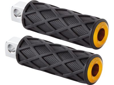 930203 - ARLEN NESS Diamond Footpegs Black Rubber Peg, Gold End Cap Male Mount