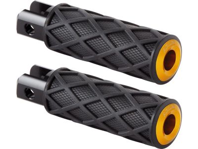 930204 - ARLEN NESS Diamond Footpegs Black Rubber Peg, Gold End Cap