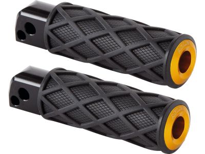 930205 - ARLEN NESS Diamond Passenger Pegs Black Rubber Peg, Gold End Cap