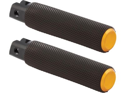 930216 - ARLEN NESS Knurled Rubber Footpegs Black Rubber, Gold Endcap