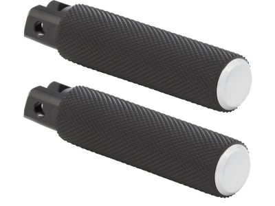 930217 - ARLEN NESS Knurled Rubber Footpegs Black Rubber, Chrome Endcap