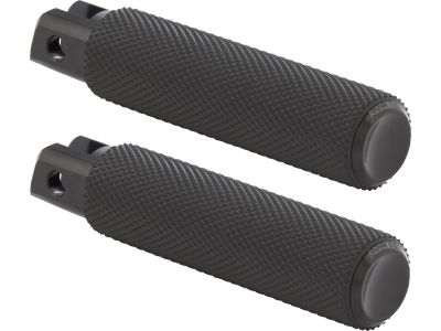 930219 - ARLEN NESS Knurled Rubber Footpegs Black Rubber, Black Endcap