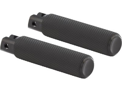 930220 - ARLEN NESS Knurled Rubber Passenger Pegs Black Rubber, Black Endcap