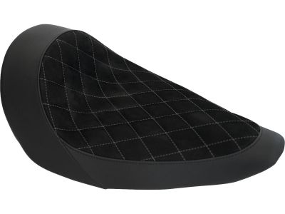 930721 - Nubuk Leather Solo Seat Diamond Stitch, For Thunderbike Steel Fender 260/18" and OE Tank Black