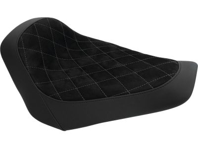 930731 - Nubuk Leather Solo Seat Diamond Stitch, For Thunderbike Steel Fender 260/18" and OE Tank Black