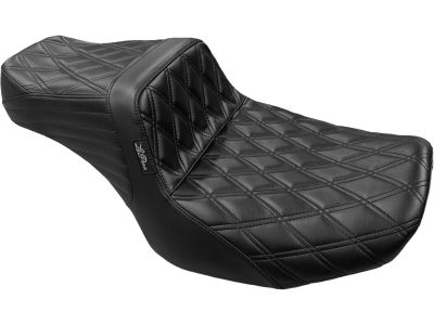 930843 - Le Pera Tailwhip Seat Double Diamond, Driver Seating: 12.5" Wide, Passenger Seating 7,5" Wide Black Vinyl