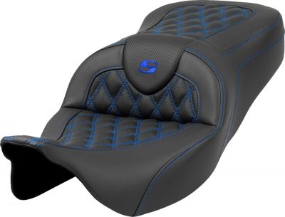 08011594 - SADDLEMEN Roadsofa™ Seat - Lattice Stitch - Blue Stitch